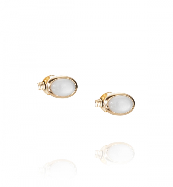 Love Bead Ear – Moonstone, Guld