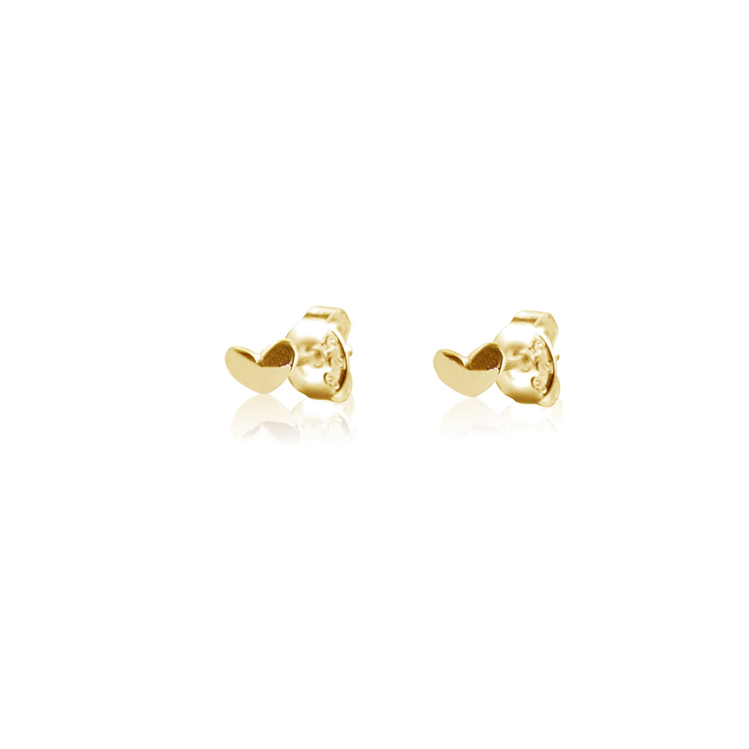 Loving Heart Drop Studs Gold