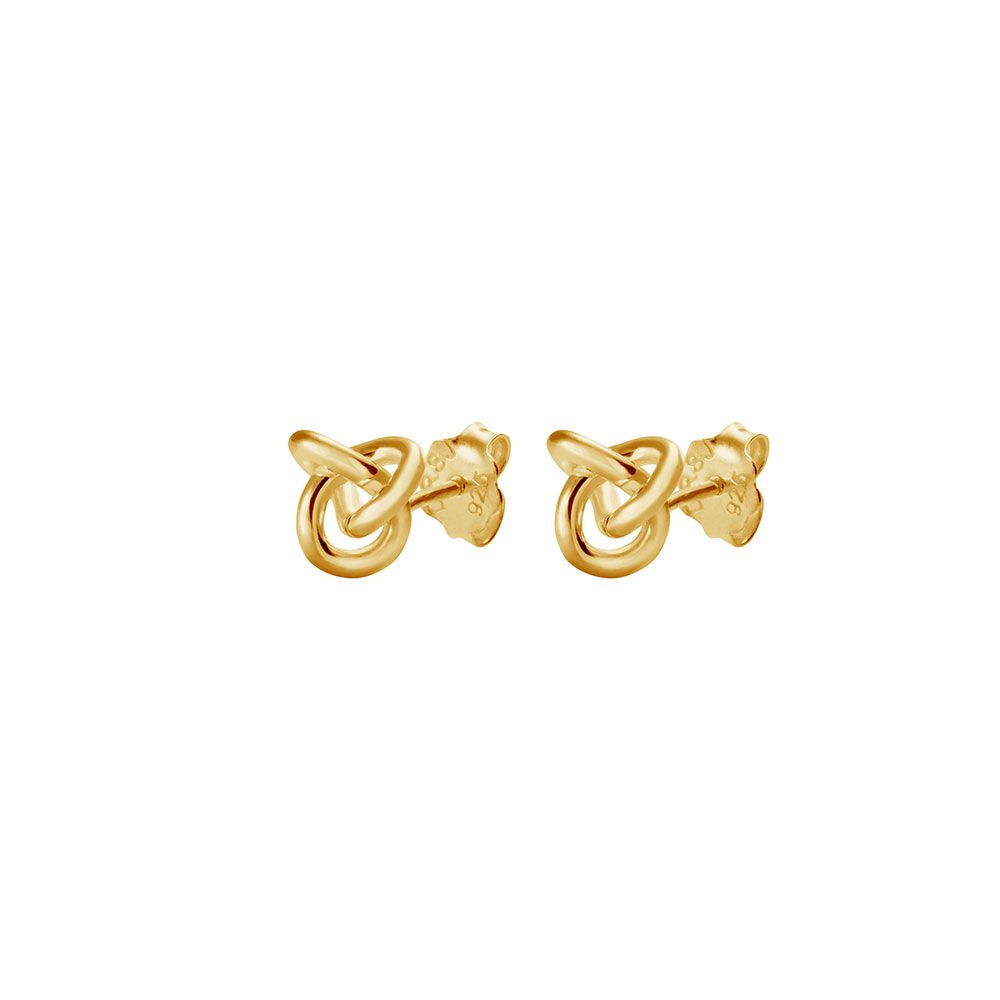 Le Knot Drop Studs Gold