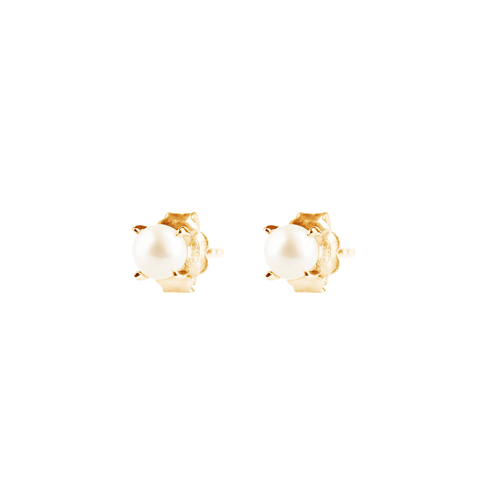 Petite Pearl Studs Gold