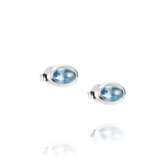 Love Bead Ear Silver Topaz