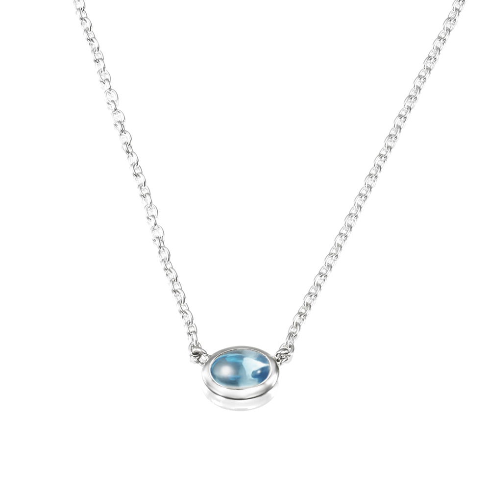 Love Bead Necklace Silver Topaz