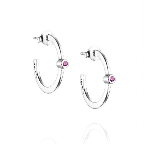 Micro Blink Hoops Pink Sapphire