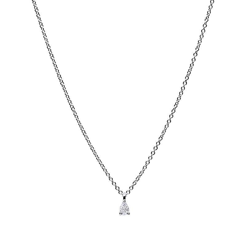 Petit Pear Diamond Necklace White Gold