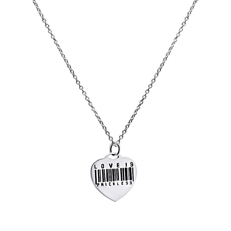 Silverhalsband ” Love is priceless”