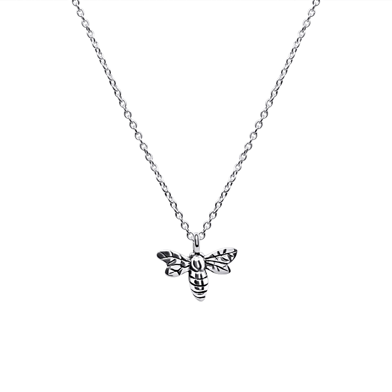 Silverhalsband ”Bee Happy”