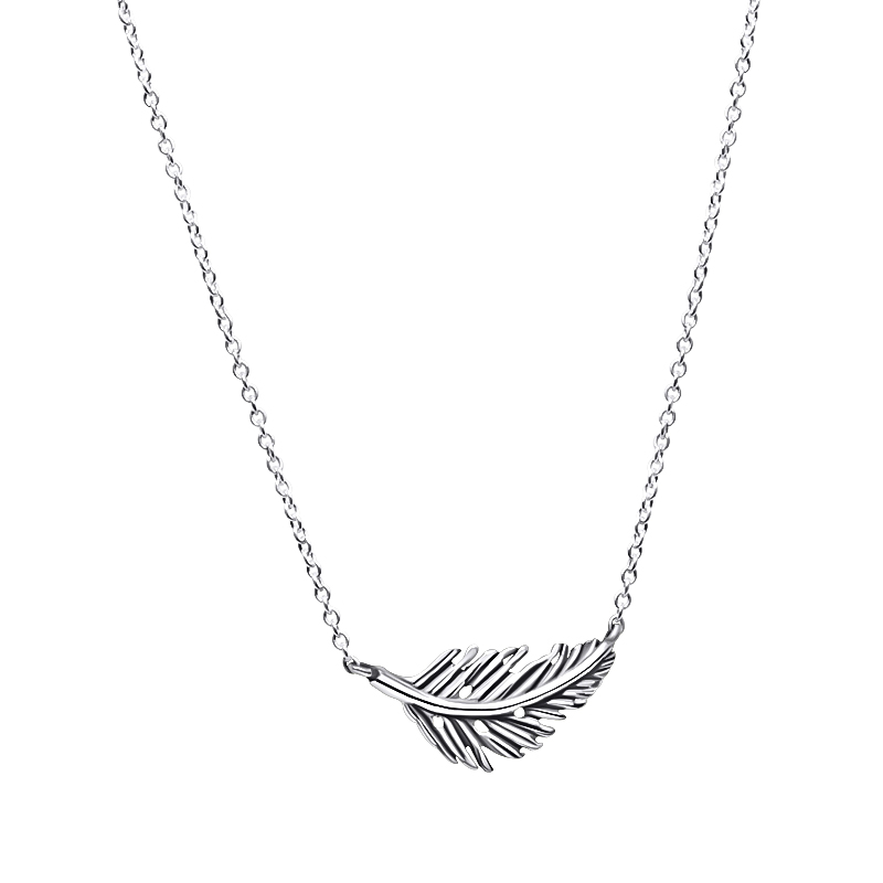 Silverhalsband ”Feather”