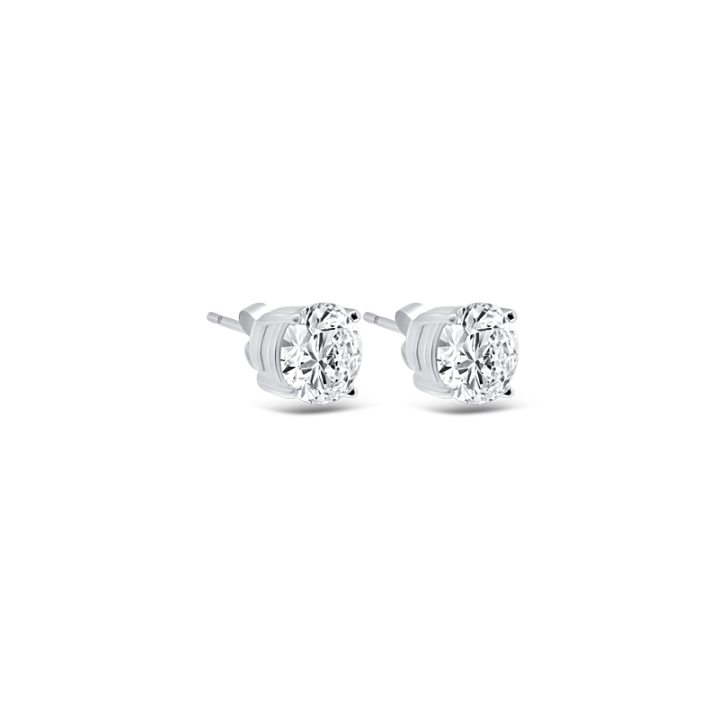 Silverörhängen m. vit cubic zirkonia 9mm